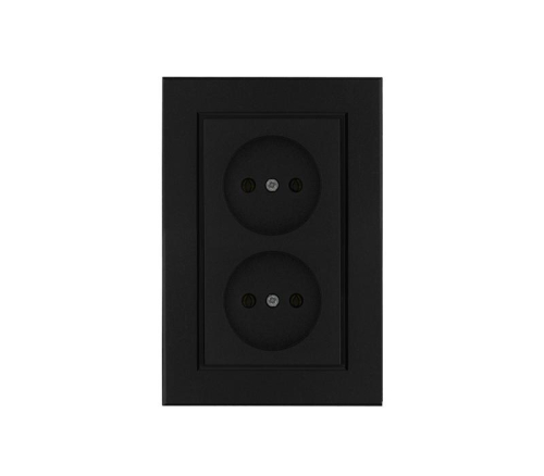 Розетка двойная без заземления Karea черн. Makel 56054017