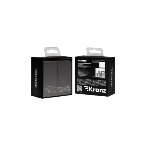 Выключатель для жалюзи 2-кл. СП ROUND MIELE 10А возвратный титан Kranz KR-78-0711-2 фото 3