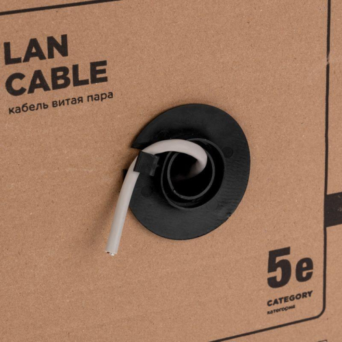 Кабель витая пара U/UTP кат.5E 2х2х24AWG solid CU PVC сер. (м) Rexant 01-0023-R фото 4