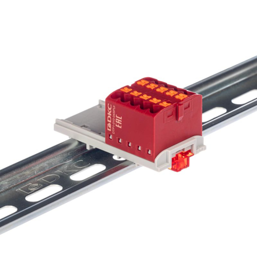 Блок распределительный зажим push-in 10 точек подключения 25кв.мм красн. DKC DTP1-010-04SPUR фото 2