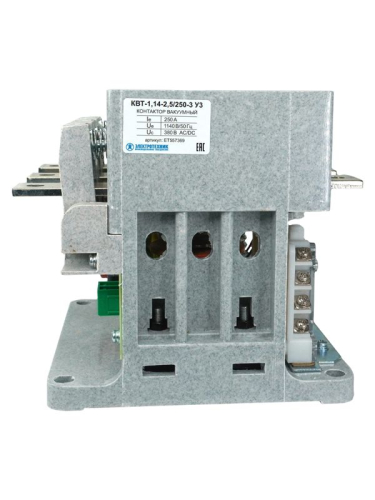 Контактор вакуумный КВТ-1.14-2.5/250-3 У3 3п 250А кат. 380В 4НО+3НЗ IP00 без реле Электротехник ET557369 фото 4