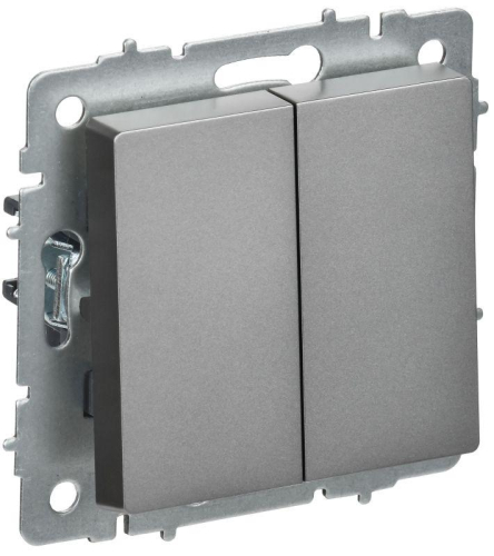 Выключатель перекрестный 2-кл. СП BRITE ВС10-2-3-БрС 10А механизм сталь IEK BR-V23-0-10-K46 Выключатель перекрестный 2-кл. СП BRITE ВС10-2-3-БрС 10А механизм сталь IEK BR-V23-0-10-K46