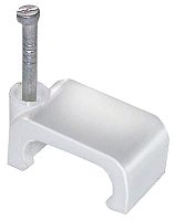 Скоба крепежная плоская с гвоздем d10мм пластик. (уп.20шт) IEK USK21-10-020