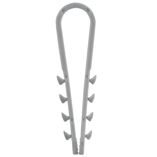 Дюбель-хомут 5х10мм для круглого кабеля нейлон сер. (уп.100шт) GENERICA UDH13-05-10-100-K03-G фото 2