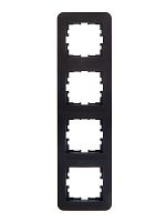 Рамка 4-м ASTI вертикал. черн. бархат LEZARD 7081-4200-154