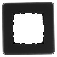 Рамка 1-м G-Glass закругленная стекло матов. черн. Jasmart G1001GB-RM
