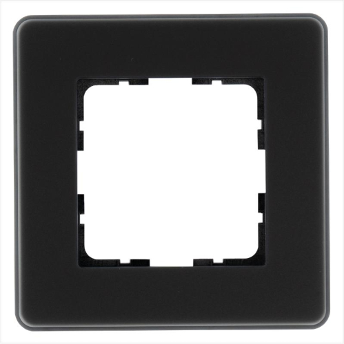 Рамка 1-м G-Glass закругленная стекло матов. черн. Jasmart G1001GB-RM