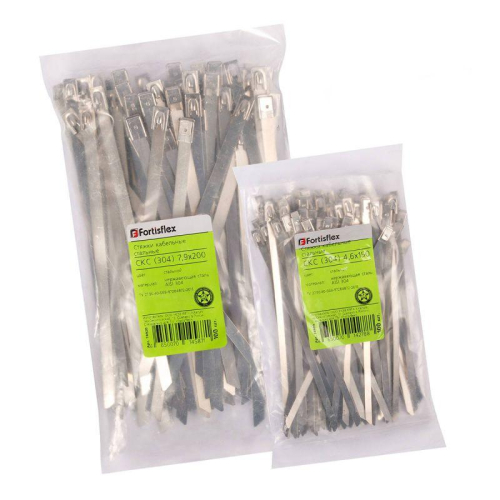 Хомут кабельный СКС (304) 4.6х150 стальной (уп.100шт) Fortisflex 74909 фото 6 Хомут кабельный СКС (304) 4.6х150 стальной (уп.100шт) Fortisflex 74909 фото 6