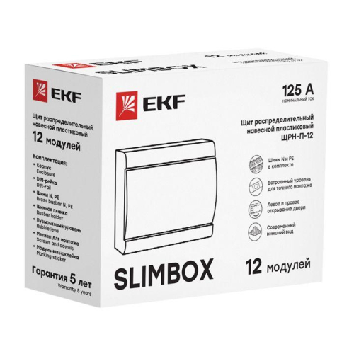 Щит ЩРН-П-12 "SlimBox" IP41 бел. дверца PROxima EKF sb-n-12w фото 3