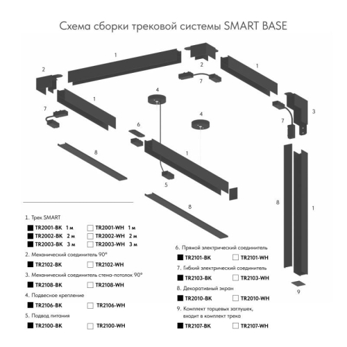 Шинопровод SMART 3M черн. DENKIRS TR2003-BK фото 2