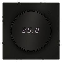 Терморегулятор электронный S70 с индикацией и датчиком для теплого пола механизм черн. матов. Voltum VLS070108