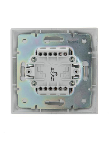 Выключатель 1-кл. СП Mira 10А IP20 с подсветкой со вставкой сер. метал. LEZARD 701-1010-111 фото 2