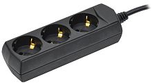 Удлинитель 3х3м с заземл. 10А IP20 У03 250В ПВС 3х1 черн. GENERICA WYP10-10-03-03-Z-K02-G