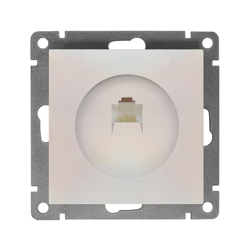 Розетка компьютерная 1-м СП Афина RJ45 кат.5E механизм жемчуж. Universal A0051-OBr