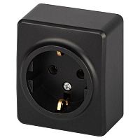 Розетка 1-м ОП Эксперт 11-2203-05 16А IP20 250В 2P+E Schuko антрацит Эра Б0063008