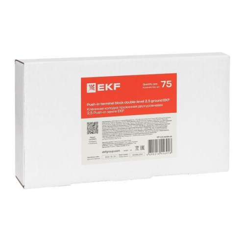 Колодка клеммная пружинная двухуровневая 2.5 Push-in земля EKF PIT-2.5-double-pe фото 10