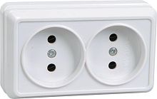 Розетка 2-м ОП Октава 10А IP20 без заземл. бел. GENERICA ERO20-K01-10-DC