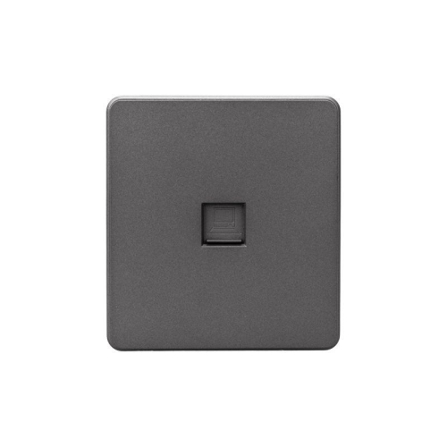 Розетка компьютерная СП ROUND MIELE RJ45 кат.6 титан Kranz KR-78-0724-2