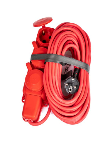 Удлинитель на каучуковой колодке 3х10м 16А IP44 250В 4кВт каучук КГ 3х2.5 красн. УХз16 Россия КОСМОС YKsm10m-3g(16A)KG-R Удлинитель на каучуковой колодке 3х10м 16А IP44 250В 4кВт каучук КГ 3х2.5 красн. УХз16 Россия КОСМОС YKsm10m-3g(16A)KG-R