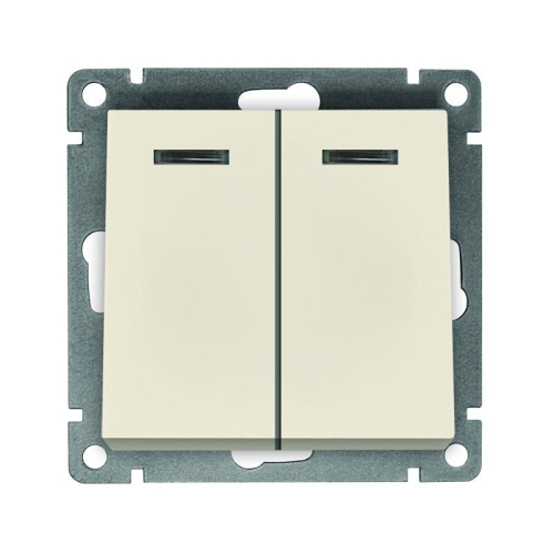 Выключатель 2-кл. СП Афина 10А IP20 с подсветкой механизм сл. кость (ivory) Universal A0123-I Выключатель 2-кл. СП Афина 10А IP20 с подсветкой механизм сл. кость (ivory) Universal A0123-I