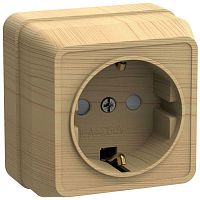 Розетка 1-м ОП Октава РСш20-3-ОС 16А IP20 с заземл. защ. шторки сосна GENERICA ERO14-K03-16-DC