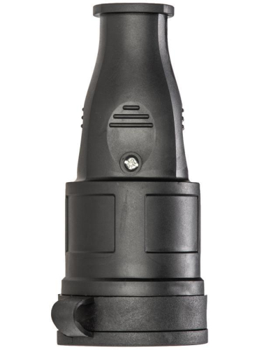 Розетка 16А IP44 прямая с заземл. каучук черн. КОСМОС RKsm-Z-IP(B)16A фото 2