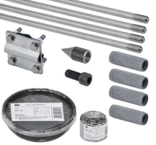 Комплект заземления верт. d16 дл.6м (4х1.5м) оцинк. сталь IEK ZKZ10-11-016-06