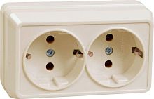 Розетка 2-м ОП Октава РС22-3-ОКм 16А IP20 с заземл. крем. GENERICA ERO21-K33-16-DC
