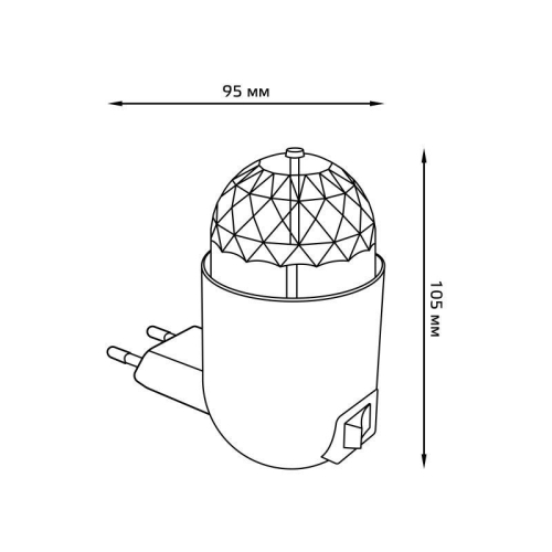 Светильник розеточный MOOD 3Вт диско с фиксированной проекцией бел. GAUSS DIY0041 фото 6
