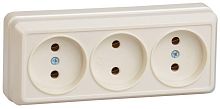 Розетка 3-м ОП Октава 10А IP20 без заземл. крем. GENERICA ERO30-K33-10-DC