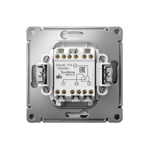 Переключатель перекрестный ArtGallery 10AX быстрозажим. клем. механизм сталь SE GAL000971S фото 3 Переключатель перекрестный ArtGallery 10AX быстрозажим. клем. механизм сталь SE GAL000971S фото 3