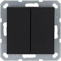 Кнопка 2-кл. 10А IP20 с переключающим контактом механизм черн. матов. soft touch Jasmart G3020PB