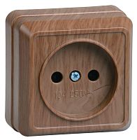 Розетка 1-м ОП Октава 10А IP20 без заземл. дуб GENERICA ERO10-K04-10-DC