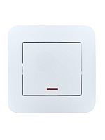 Выключатель 1-кл. 1п СП ASTI 10А IP20 с подсветкой в сборе бел. LEZARD 7081-0202-111