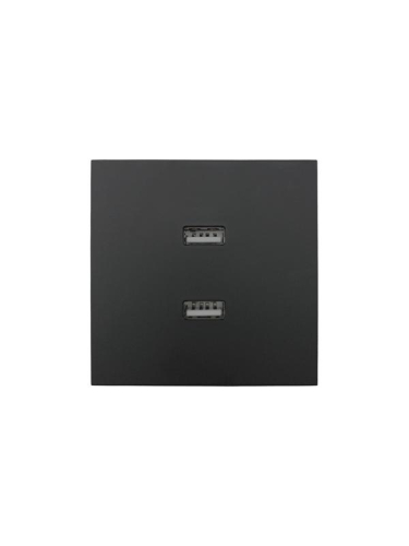 Розетка 1-мест. с 2-мест. USB разъем СП ZIMA IP20 черн. бархат LEZARD 704-4288-192 фото 4