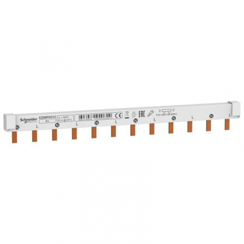 Шинка гребенчатая 2П (L1L2) 12мод. шаг 18мм 63А разрезаемая SchE EZ9XPH212
