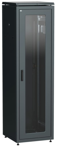 Шкаф сетевой 19дюйм LINEA N 42U 600х800мм стеклянная передняя дверь задняя металлическая черн. ITK LN05-42U68-GM Шкаф сетевой 19дюйм LINEA N 42U 600х800мм стеклянная передняя дверь задняя металлическая черн. ITK LN05-42U68-GM