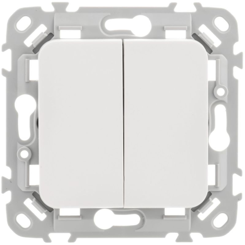 Выключатель 2-кл. СП FLITE ВС12-1-0-ФлБ 10А механизм бел. IEK FI-V20-0-10-1-K01 фото 2