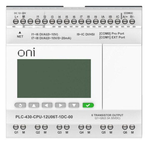 Модуль ЦПУ ПЛК 430 4 DI 6 UI (0-10В/DI) 2 UI (0-10В/0-20мА/DI) 6 TO 24В DC с Ethernet портом с экраном ONI PLC-430-CPU-12U06T-1DC-00 фото 6