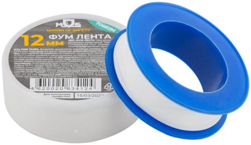 Лента ФУМ 12ммх10мх0.075мм плотность 0.2гр/куб.см MOS 70682М Лента ФУМ 12ммх10мх0.075мм плотность 0.2гр/куб.см MOS 70682М