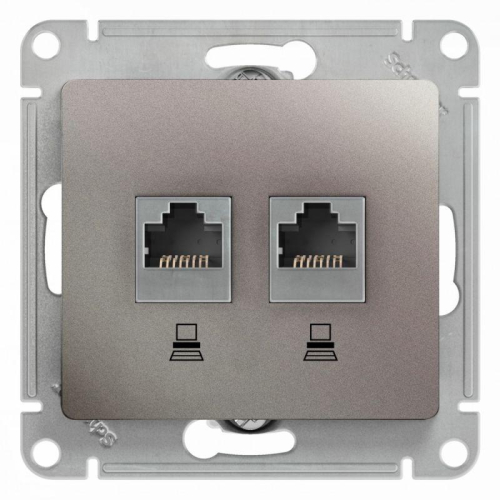 Розетка компьютерная 2-м Glossa RJ45 кат.5E механизм платина SE GSL001285KK Розетка компьютерная 2-м Glossa RJ45 кат.5E механизм платина SE GSL001285KK