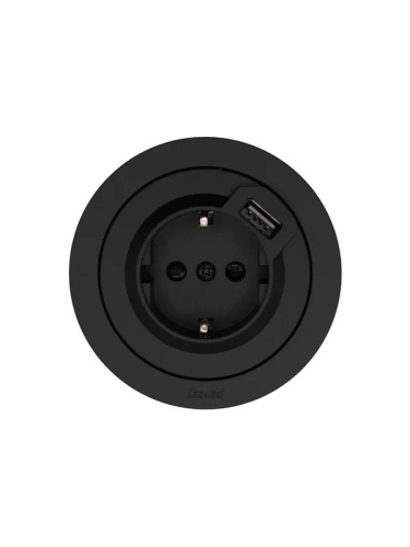 Розетка 1-м СП OSEN с заземл. + USB разъем механизм черн. бархат LEZARD 743-4288-181 фото 3