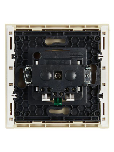 Розетка СП FORTE&PIANO FP413 16А с заземл. защ. шторки безвинт. крепл. ваниль IEK FP-R14-16-1-K10 фото 3