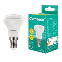 Лампа светодиодная LED6 R50/830/E14 6Вт рефлектор матовая 3000К тепл. бел. E14 455лм 220В Camelion 11658