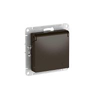 Розетка AtlasDesign 16А IP20 с заземл. защ. шторки с крышкой быстрозажим. клем. механизм мокко SE ATN000646S