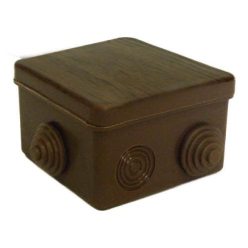 Коробка распаячная ОП 80х80х50мм с гермовводами темн. дерево Урал Пак КО-92018080-032 Коробка распаячная ОП 80х80х50мм с гермовводами темн. дерево Урал Пак КО-92018080-032