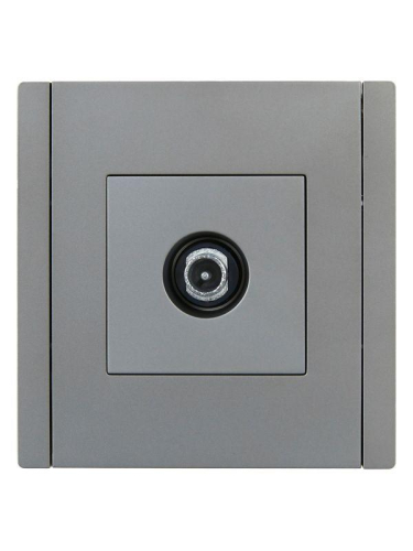 Розетка TV проходная FORTE&PIANO FP529 сталь IEK FP-A10-P-K46 фото 2