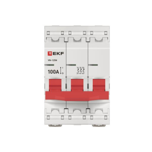 Выключатель нагрузки 3п 100А ВН-125N PROxima EKF S1253100 фото 4