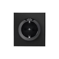 Розетка 1-м СП STRONG MIELE 16А с заземл. защ. шторки и крышкой антрацит Kranz KR-78-0702-5