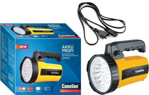 Фонарь аккумуляторный 35LED 29315 аккум. 6В 4А.ч 220В пластик. желт. (кор.) Camelion 10469 фото 2